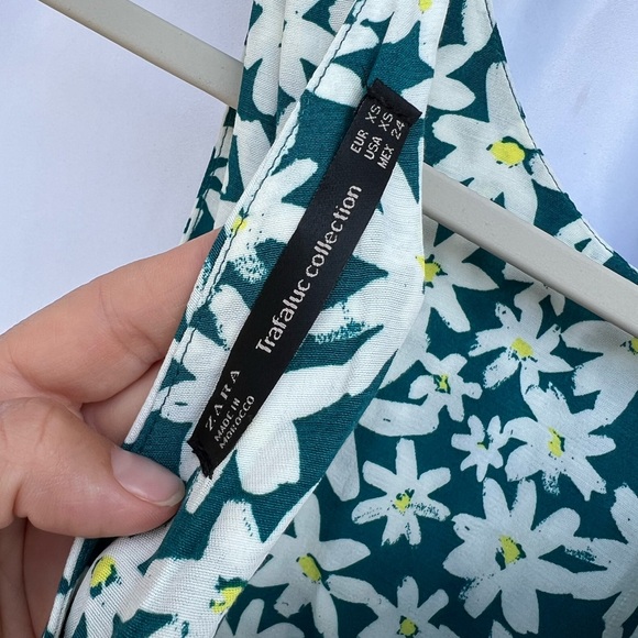 Zara Romper Daisy Skorts Dress Teal Green Womens XS - Picture 8 of 9